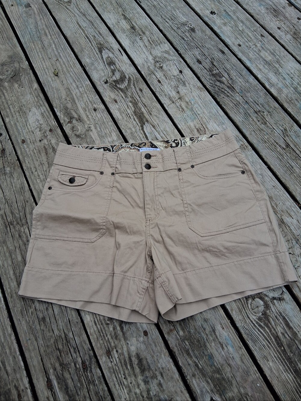 Dictionary Khaki Mid Rise Shorts 16/33